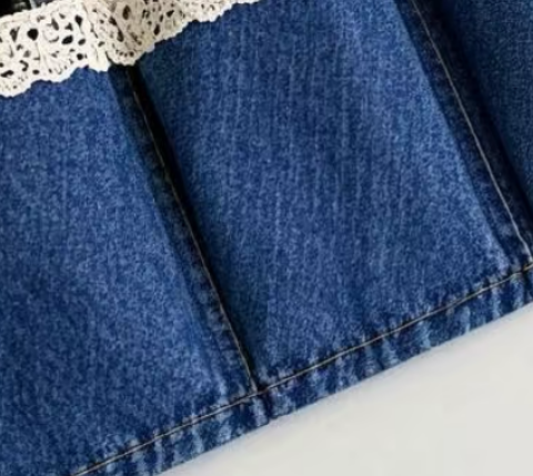 Denim Makeup Brush Organizer Pouch with 4 Pockets