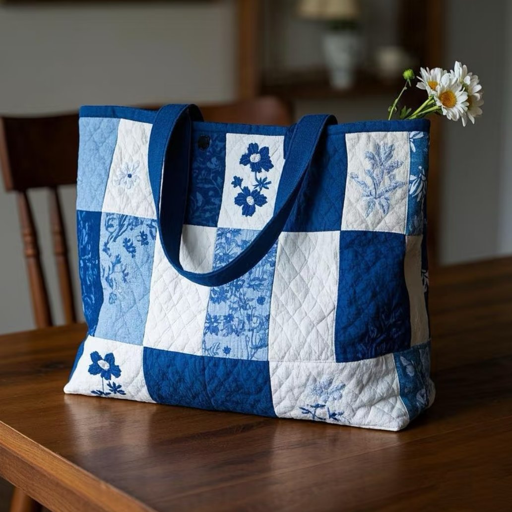 Patchwork Denim Tote Bag
